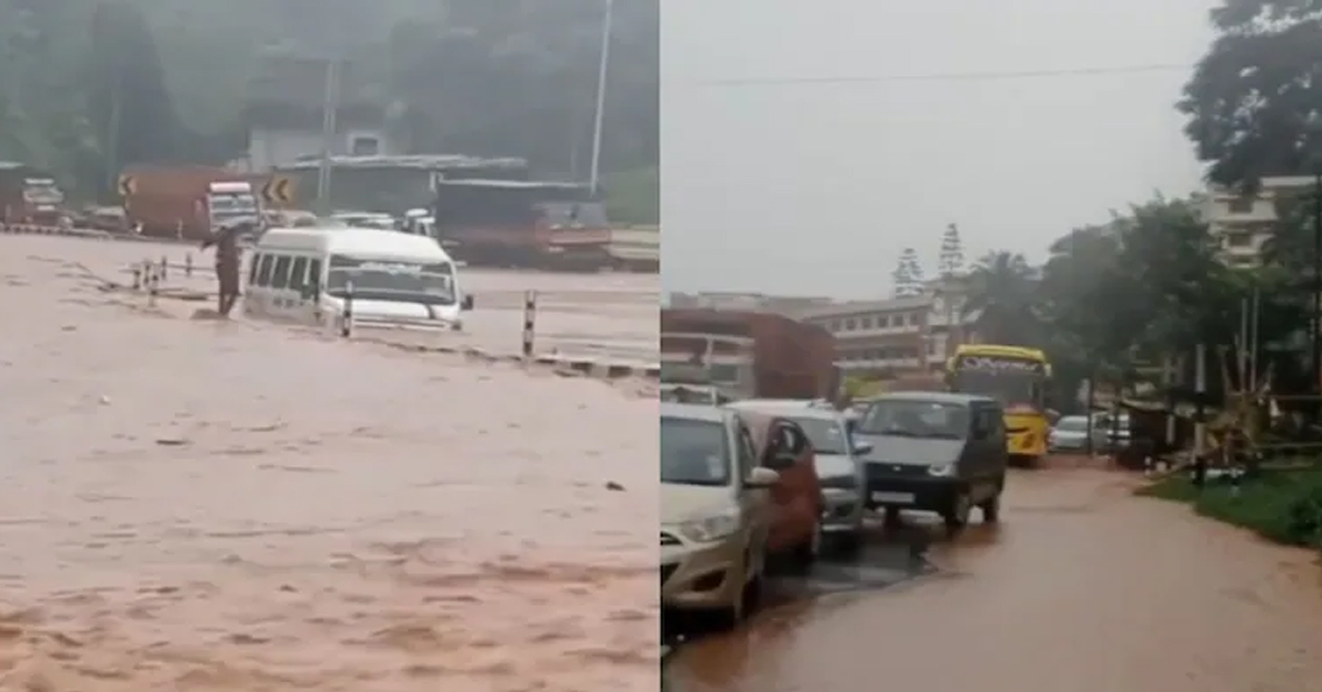 Heavy Waterlogging Disrupts Traffic At Assam-Meghalaya Border