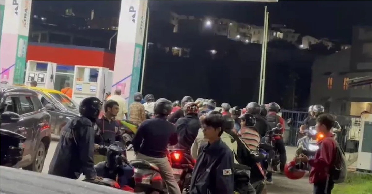 Panic Buying At Shillong Fuel Pumps As Union Threatens Supply Halt
