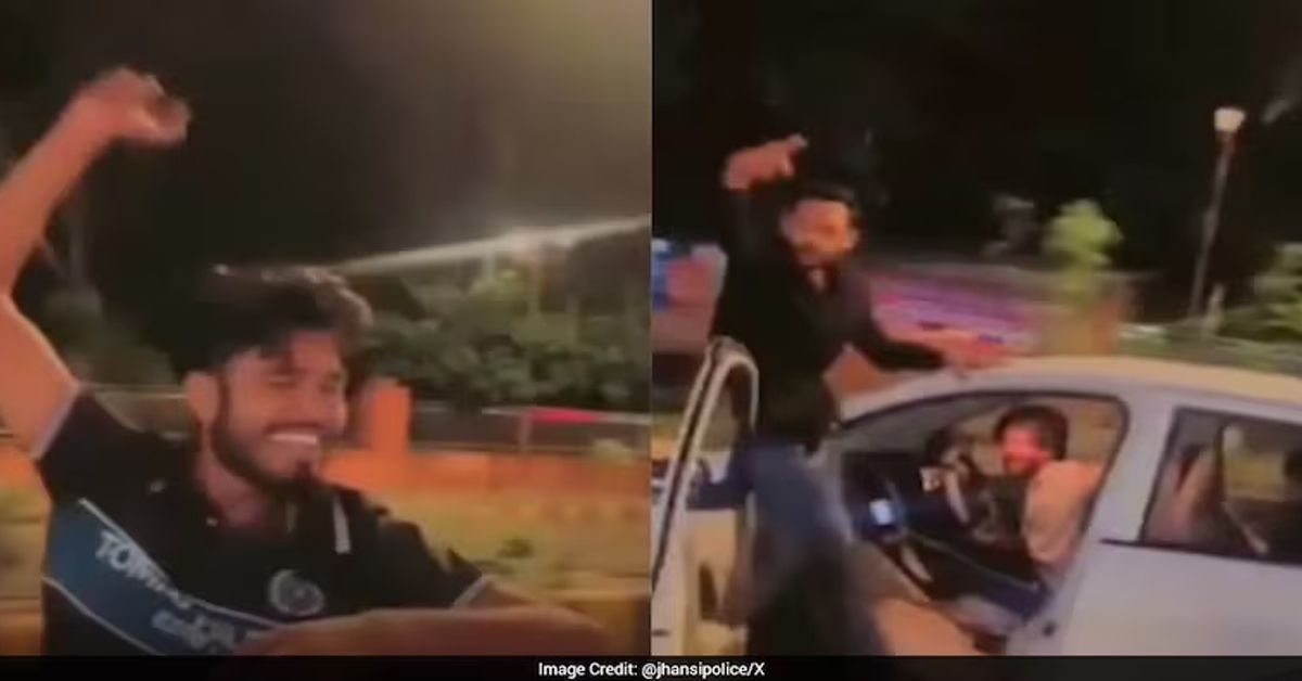 Two Men Seen Hanging Out Of Moving Car In Jhansi, Arrested